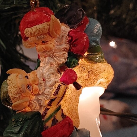 Vintage Christmas Ornament Lot Snowman Santa Icicle Lights Bulb Light Lo… - Picture 3 of 6